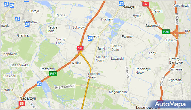 mapa Sękocin Nowy, Sękocin Nowy na mapie Targeo