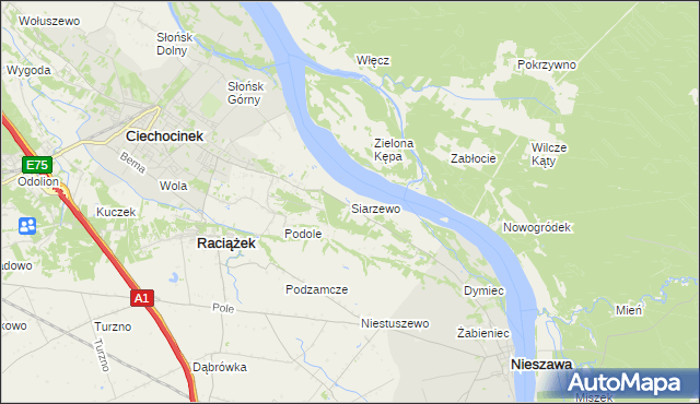 mapa Siarzewo, Siarzewo na mapie Targeo