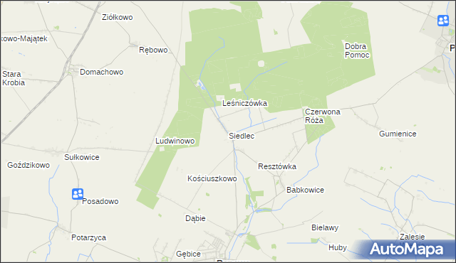 mapa Siedlec gmina Pępowo, Siedlec gmina Pępowo na mapie Targeo