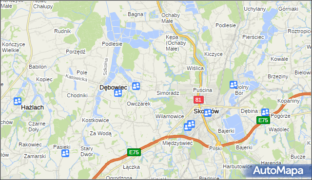 mapa Simoradz, Simoradz na mapie Targeo