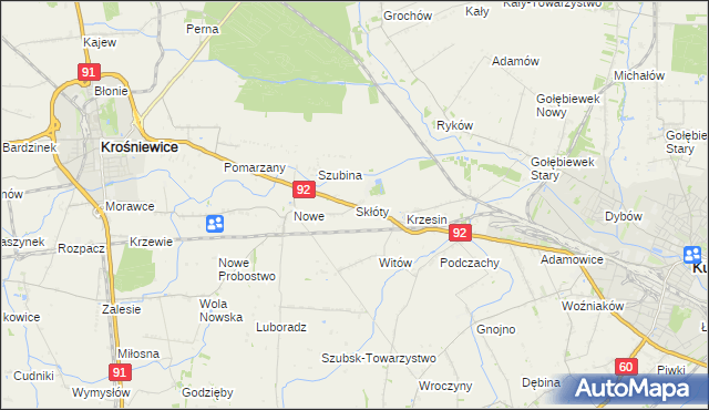 mapa Skłóty, Skłóty na mapie Targeo