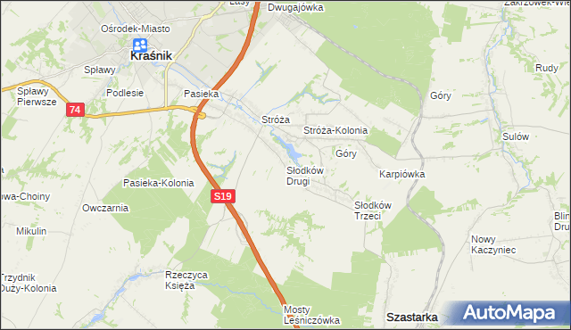 mapa Słodków Drugi, Słodków Drugi na mapie Targeo