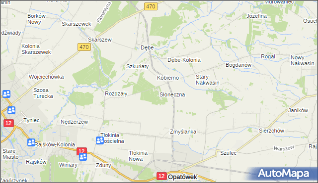 mapa Słoneczna, Słoneczna na mapie Targeo