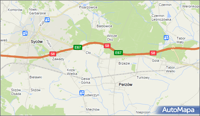 mapa Słupia pod Bralinem, Słupia pod Bralinem na mapie Targeo