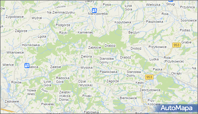 mapa Stanisław Górny, Stanisław Górny na mapie Targeo