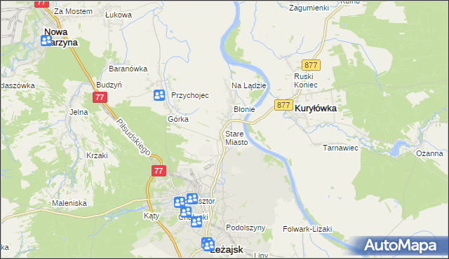 mapa Stare Miasto gmina Leżajsk, Stare Miasto gmina Leżajsk na mapie Targeo