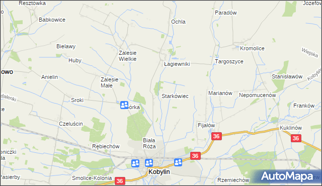 mapa Starkówiec, Starkówiec na mapie Targeo