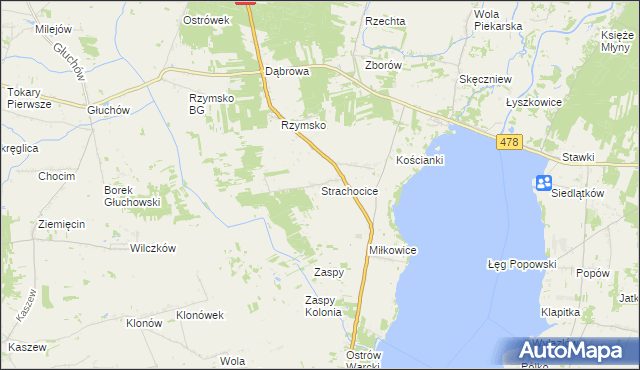 mapa Strachocice, Strachocice na mapie Targeo