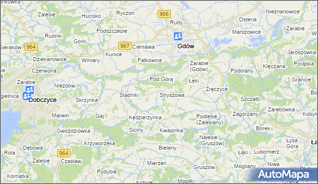 mapa Stryszowa, Stryszowa na mapie Targeo