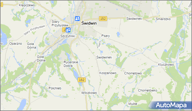 mapa Świdwinek, Świdwinek na mapie Targeo