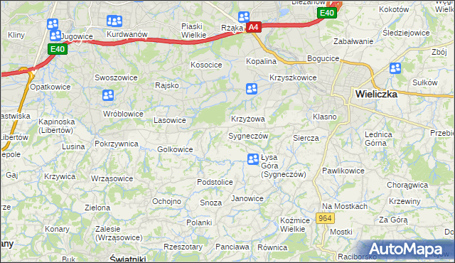 mapa Sygneczów, Sygneczów na mapie Targeo