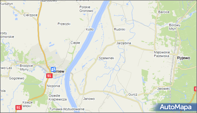 mapa Szałwinek, Szałwinek na mapie Targeo