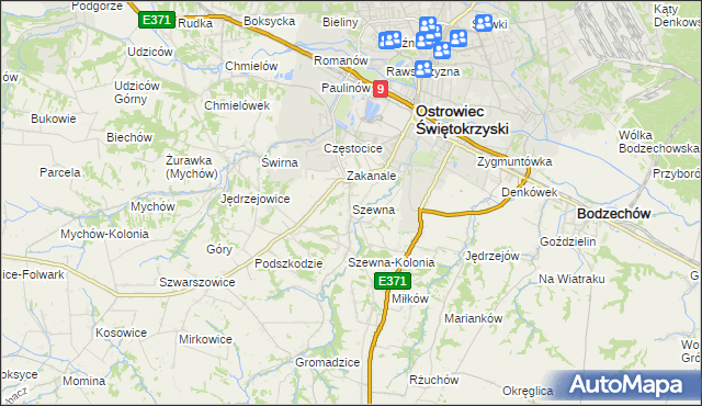 mapa Szewna, Szewna na mapie Targeo