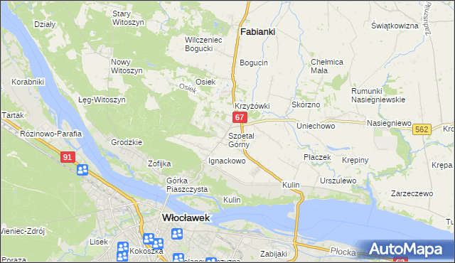 mapa Szpetal Górny, Szpetal Górny na mapie Targeo