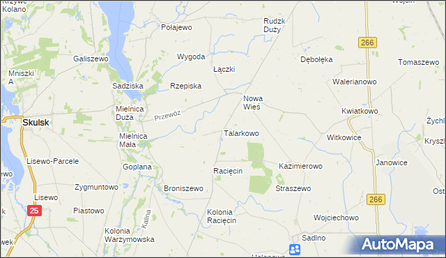 mapa Talarkowo, Talarkowo na mapie Targeo
