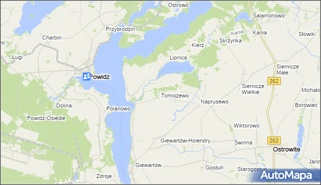 mapa Tomiszewo, Tomiszewo na mapie Targeo