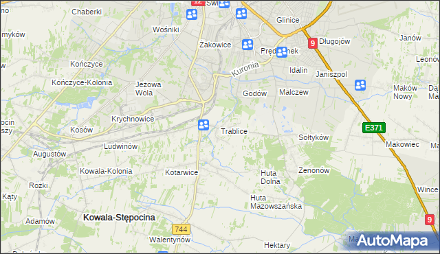 mapa Trablice, Trablice na mapie Targeo