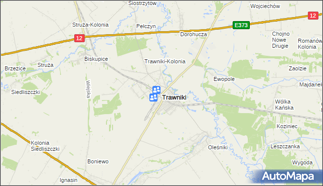 mapa Trawniki powiat świdnicki, Trawniki powiat świdnicki na mapie Targeo