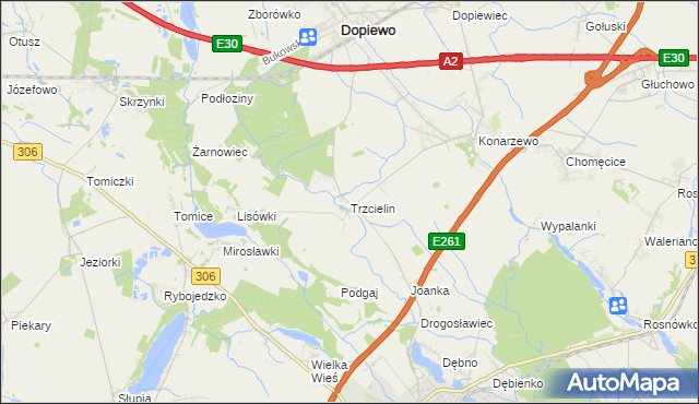 mapa Trzcielin, Trzcielin na mapie Targeo