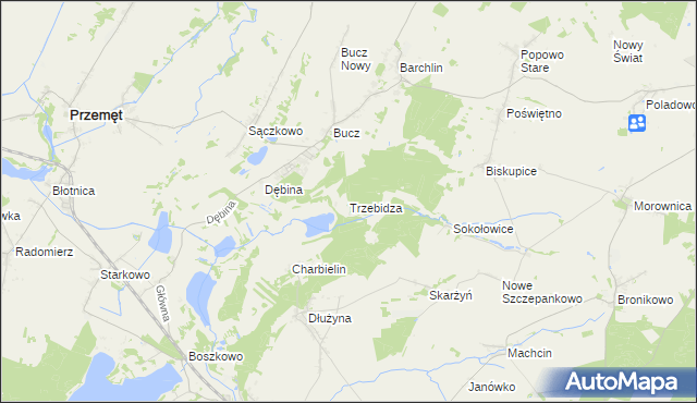 mapa Trzebidza, Trzebidza na mapie Targeo