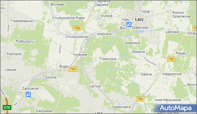 mapa Trzebyczka, Trzebyczka na mapie Targeo