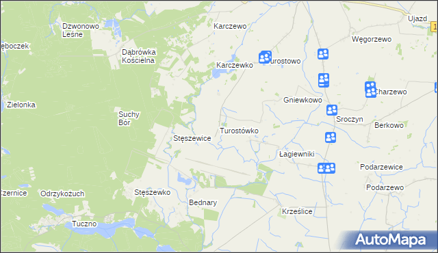 mapa Turostówko, Turostówko na mapie Targeo