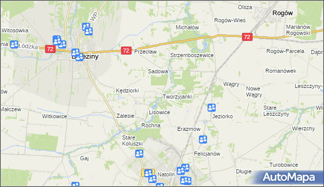 mapa Tworzyjanki, Tworzyjanki na mapie Targeo