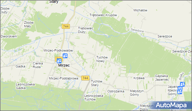 mapa Tychów Nowy, Tychów Nowy na mapie Targeo