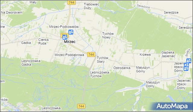 mapa Tychów Stary, Tychów Stary na mapie Targeo