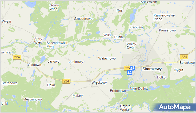 mapa Wałachowo, Wałachowo na mapie Targeo