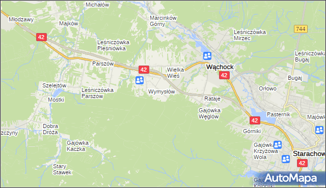 mapa Węglów, Węglów na mapie Targeo