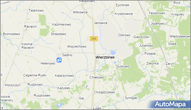 mapa Wierzbinek, Wierzbinek na mapie Targeo