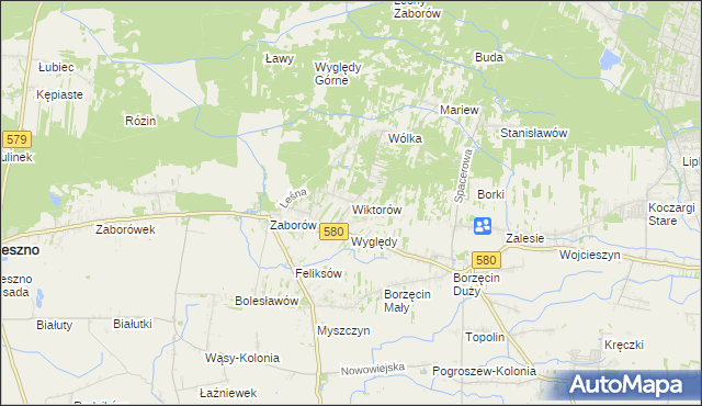 mapa Wiktorów gmina Leszno, Wiktorów gmina Leszno na mapie Targeo