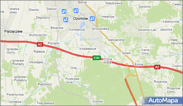 mapa Wiktorów gmina Zgierz, Wiktorów gmina Zgierz na mapie Targeo