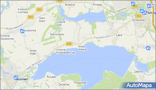 mapa Wisła Wielka, Wisła Wielka na mapie Targeo