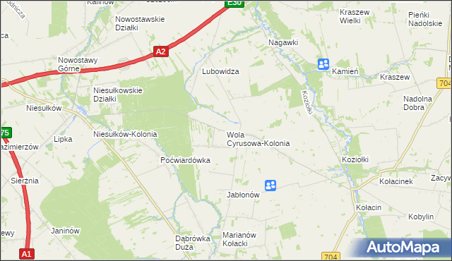 mapa Wola Cyrusowa-Kolonia, Wola Cyrusowa-Kolonia na mapie Targeo