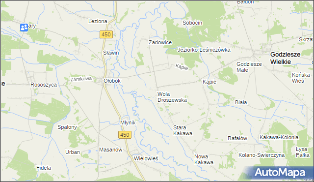 mapa Wola Droszewska, Wola Droszewska na mapie Targeo