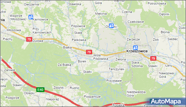 mapa Wola Filipowska, Wola Filipowska na mapie Targeo