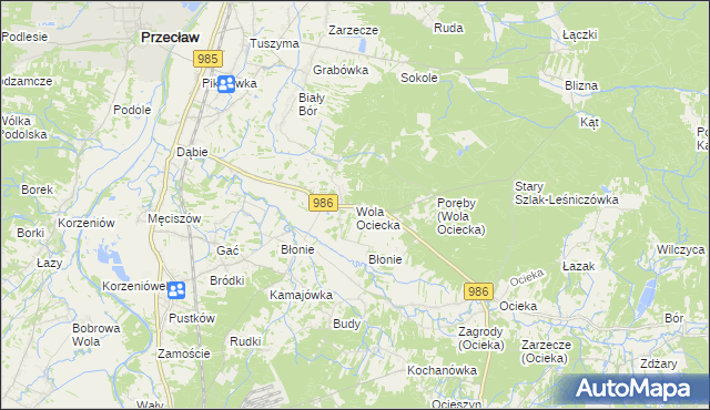 mapa Wola Ociecka, Wola Ociecka na mapie Targeo