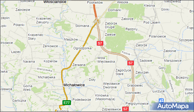 mapa Wola Więcławska, Wola Więcławska na mapie Targeo