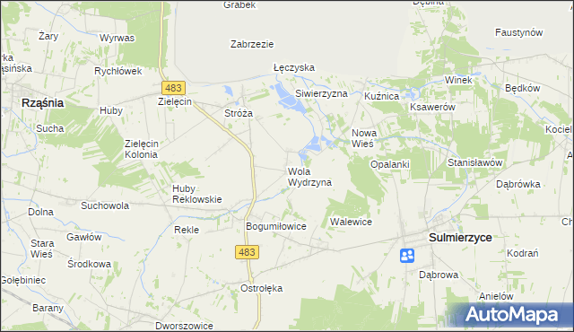 mapa Wola Wydrzyna, Wola Wydrzyna na mapie Targeo