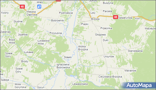 mapa Wólka Brzózka, Wólka Brzózka na mapie Targeo