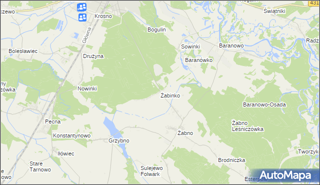 mapa Żabinko, Żabinko na mapie Targeo