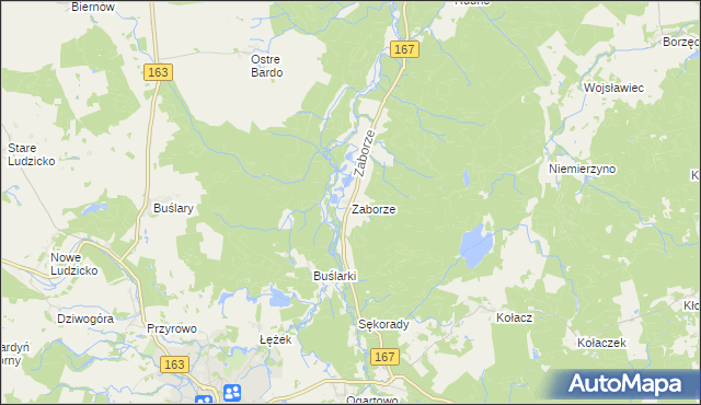 mapa Zaborze gmina Połczyn-Zdrój, Zaborze gmina Połczyn-Zdrój na mapie Targeo