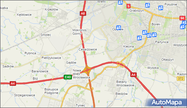 mapa Zabrodzie gmina Kąty Wrocławskie, Zabrodzie gmina Kąty Wrocławskie na mapie Targeo