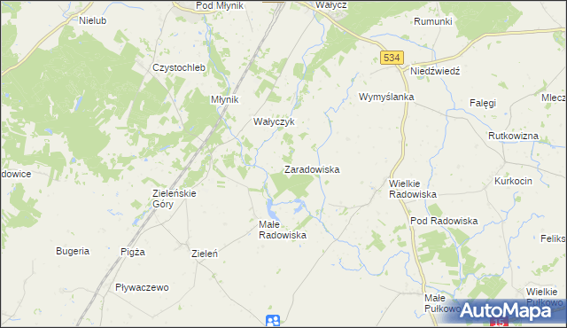 mapa Zaradowiska, Zaradowiska na mapie Targeo