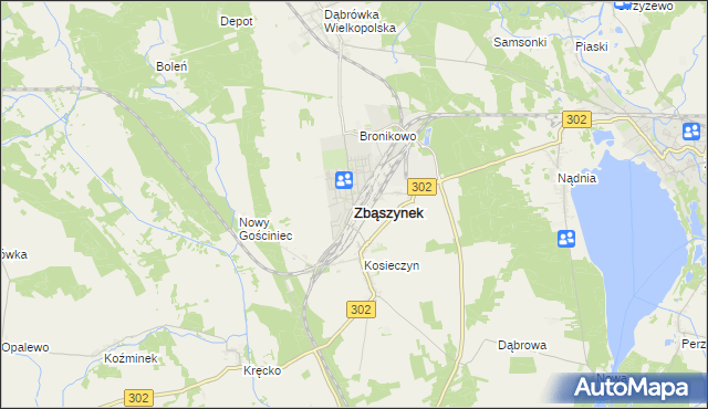 mapa Zbąszynek, Zbąszynek na mapie Targeo