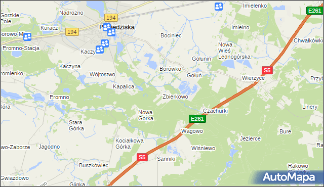 mapa Zbierkowo, Zbierkowo na mapie Targeo