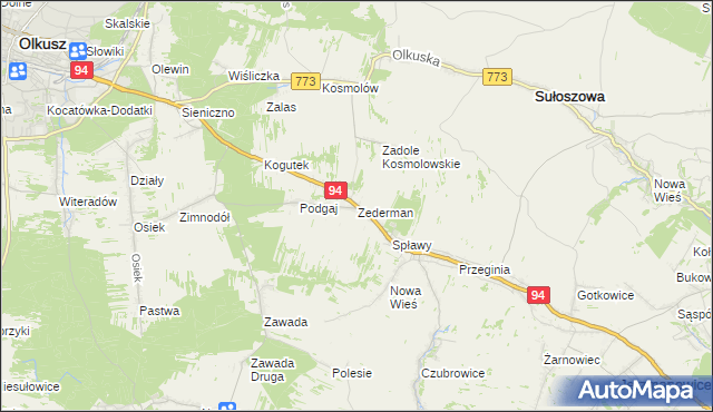 mapa Zederman, Zederman na mapie Targeo