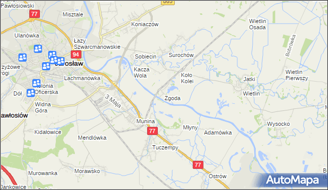 mapa Zgoda gmina Jarosław, Zgoda gmina Jarosław na mapie Targeo